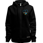Худи на молнии с вышитым сердцем и надписью Украина (Вышивка)