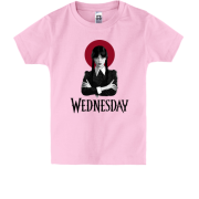 Детская футболка Wednesday (черно-красный)