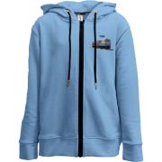 Детская худи на молнии с локомотивом поезда Т33АС