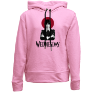 Детский худи без флиса Wednesday (черно-красный)