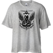 Футболка Oversize з бойовим вертольотчиком