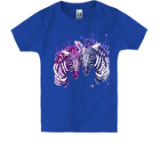 Дитяча футболка з закоханими зебрами