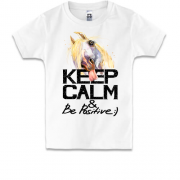 Детская футболка с лошадью Keep calm and be positive