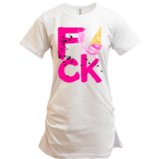 Подовжена футболка F_ck Ice Cream (pink)