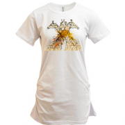 Подовжена футболка зі стилізованими жирафами
