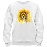 Свитшот с акварельным львом в короне