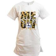 Подовжена футболка з леопардом "meow"