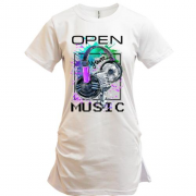 Подовжена футболка з навушниками Open your music
