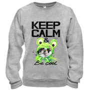 Свитшот с Бостон-терьером "Ceep calm & be cool"