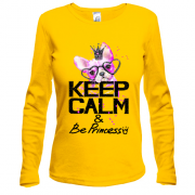 Лонгслив с Бостон-терьером "Ceep calm & be princess"