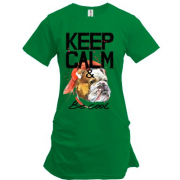 Подовжена футболка з Бульдогом "Ceep calm & be cool"