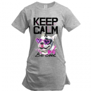 Подовжена футболка з Бульдогом "Ceep calm & be cool" (1)