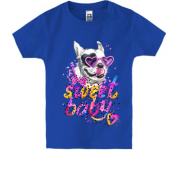 Детская футболка с Бульдогом в очках "sweet baby"
