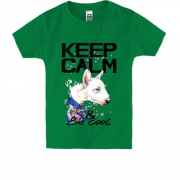 Детская футболка з бультерьером Ceep calm and be cool