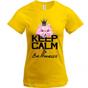 Футболка с собачкой Шпиц "keep calm & be princess"