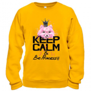 Світшот з собачкою Шпіц "keep calm & be princess"