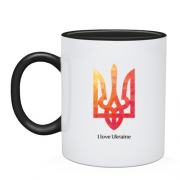 Чашка I love Ukraine з червоним гербом