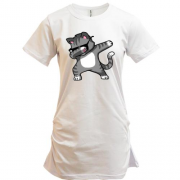 Подовжена футболка Dabbing Cat