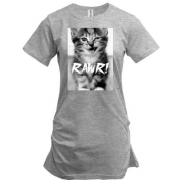 Подовжена футболка Rawr кіт