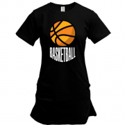 Подовжена футболка з баскетбольним м'ячем гербом