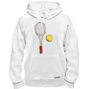 Толстовка с теннисной ракеткой и желтым мячом