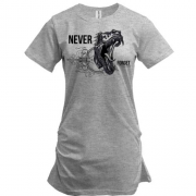 Подовжена футболка Never forget Dinosaur