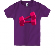 Дитяча футболка з рожевими гантелями