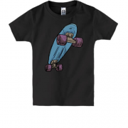 Детская футболка со скейтбордом на дыбах