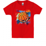 Детская футболка с арт баскетбольным мячом