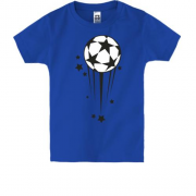Детская футболка с футбольным мячом и звёздами