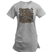 Подовжена футболка з леопардовою шкірою