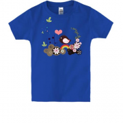 Детская футболка с птицей в цветах