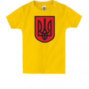 Дитяча футболка з червоно-чорним гербом України