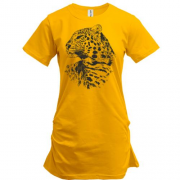 Подовжена футболка з леопардом в профіль