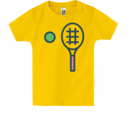 Детская футболка с ракеткой и теннисным мячом