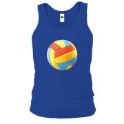 Майка с красно-сине-желтым волейбольным мячом