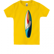 Детская футболка с волнистой доской для серфинга