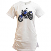 Подовжена футболка з синім мотоциклом