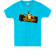 Детская футболка с  желтой машиной из формулы-1