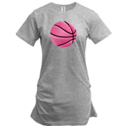 Подовжена футболка з рожевим баскетбольним м'ячем