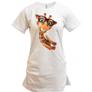 Подовжена футболка з веселим жирафом