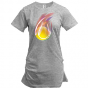 Подовжена футболка з вогненним тенісним м'ячем