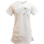 Подовжена футболка з тенісною сіткою, ракеткою і м'ячем