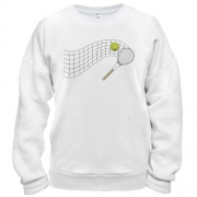 Світшот з тенісною сіткою, ракеткою і м'ячем