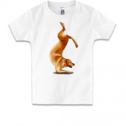 Детская футболка с собакой йогой