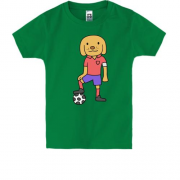 Дитяча футболка з собакою і футбольним м'ячем