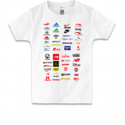 Детская футболка со спортивными брендами