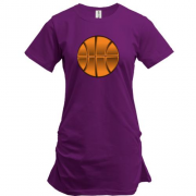 Подовжена футболка з об'ємним баскетбольним м'ячем