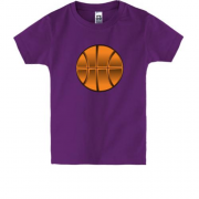 Детская футболка с  объемным баскетбольным мячом