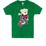 Дитяча футболка з ведмежам на скейті
